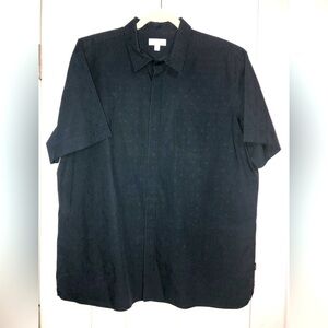 Calvin Klein blue‎ small check short sleeve button down shirt men’s size XL